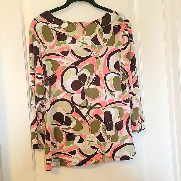 Notations 70' Vibe Retro Knot Twist V-neck Blouse Large Preowned - Picture 6 of 7